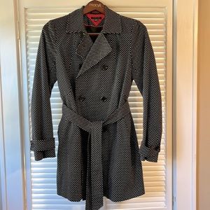 Tommy Hilfiger Black Polka Dot Trench Coat